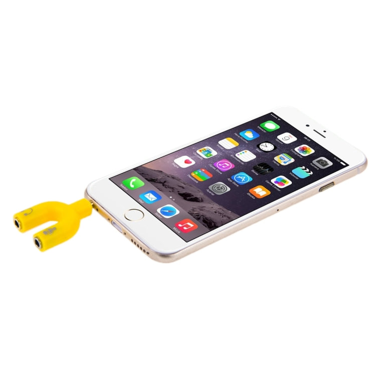 3.5mm Stereo Male to 3.5mm Headphone & Mic Female Splitter Adapter(Yellow) by buy2fix