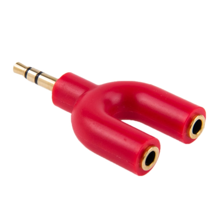 3.5mm Stereo Male to Dual 3.5mm Stereo Female Splitter Adapter(Red) - Splitter Adapter by buy2fix | Online Shopping UK | buy2fix