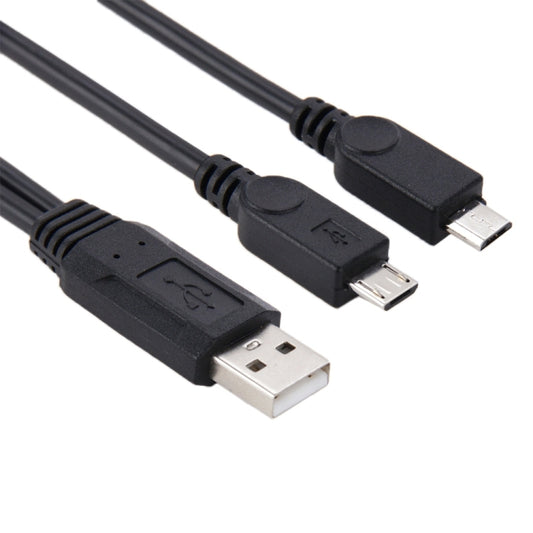 USB 2.0 Male to 2 Micro USB Male Cable, Length: About 30cm - USB Cable by buy2fix | Online Shopping UK | buy2fix