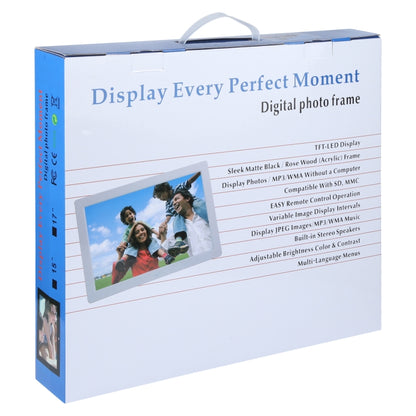 17 inch Multi-media Music & Movie Player Digital Photo Frame with Remote Control, Mstar V59 Program, Support USB / SD Card / HD Port, Built in Stereo Speaker(White) - 15 inch Above by buy2fix | Online Shopping UK | buy2fix