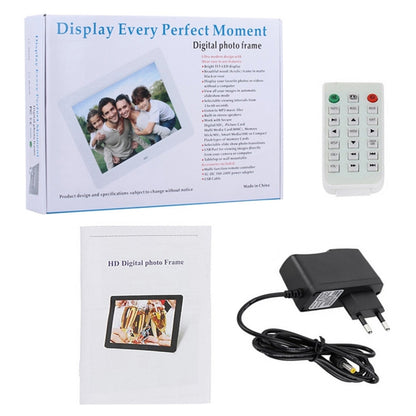 10.1 inch HD Wide Screen Digital Photo Frame with Holder & Remote Control, Allwinner E200, Alarm Clock / MP3 / MP4 / Movie Player(White) - 11 inch Below by buy2fix | Online Shopping UK | buy2fix
