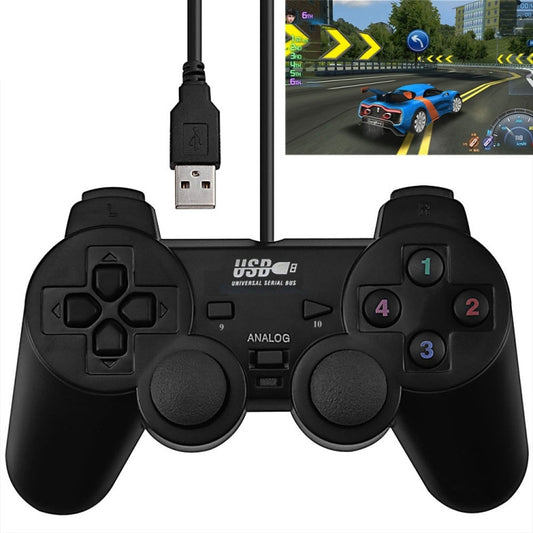 Double Shock PC USB Single Gamepad(Black) - Accessories by buy2fix | Online Shopping UK | buy2fix