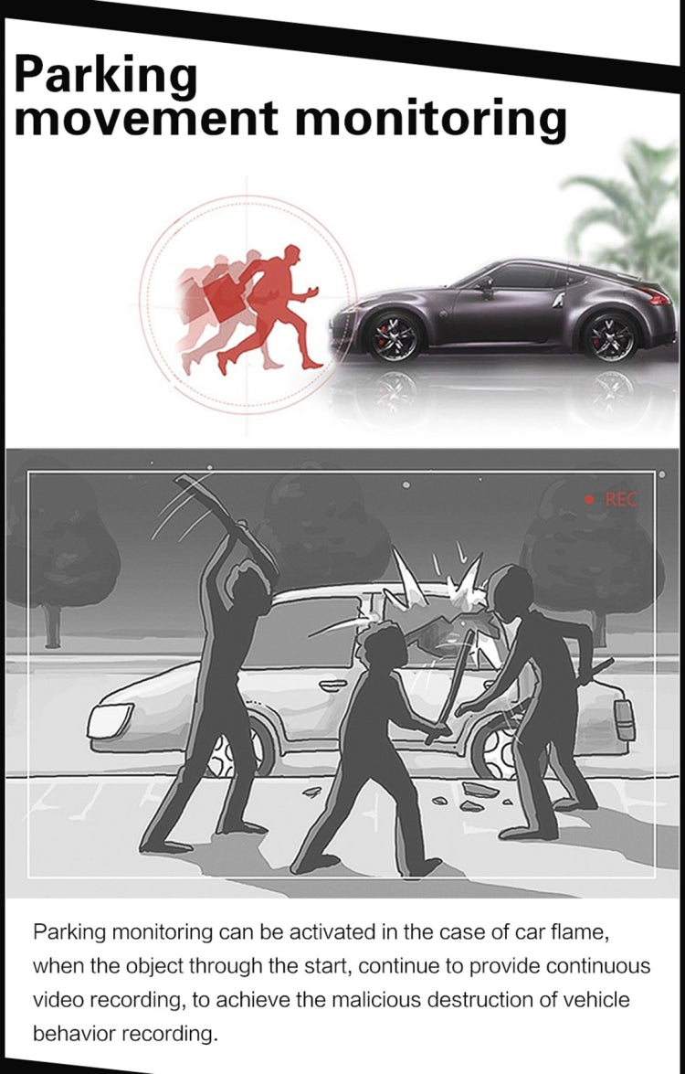 Full HD 1080P 4.3 inch Screen Display Dual Camera Vehicle DVR, 140 Degree Wide Angle Viewing, Support Night Vision / Parking Monitoring / Loop Recording / Motion Detection / G-Sensor / TF Card by buy2fix