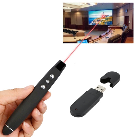 PP-1000 Multimedia Presentation Remote PowerPoint Clicker 2.4GHz RF Laser Pointer with USB Receiver(Black) by buy2fix