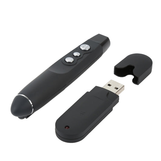 PP-1000 Multimedia Presentation Remote PowerPoint Clicker 2.4GHz RF Laser Pointer with USB Receiver(Black) by buy2fix