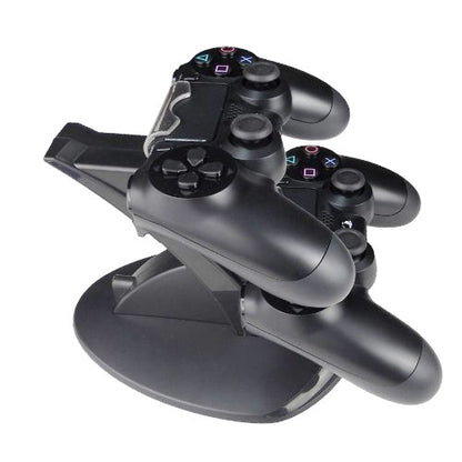 2 x USB Charging Dock Station Stand / Controller Charging Stand for PS4(Black) - Charger & Power by buy2fix | Online Shopping UK | buy2fix