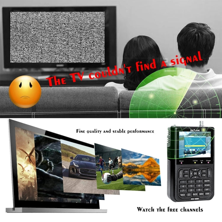 SATLINK WS6906 3.5 inch LCD Colour Screen Portable Digital Satellite Finder Meter(EU Plug) - Satellite Finder by buy2fix | Online Shopping UK | buy2fix