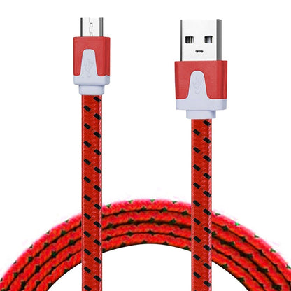 2m Woven Style Micro USB to USB Data / Charging Cable(Red) by buy2fix