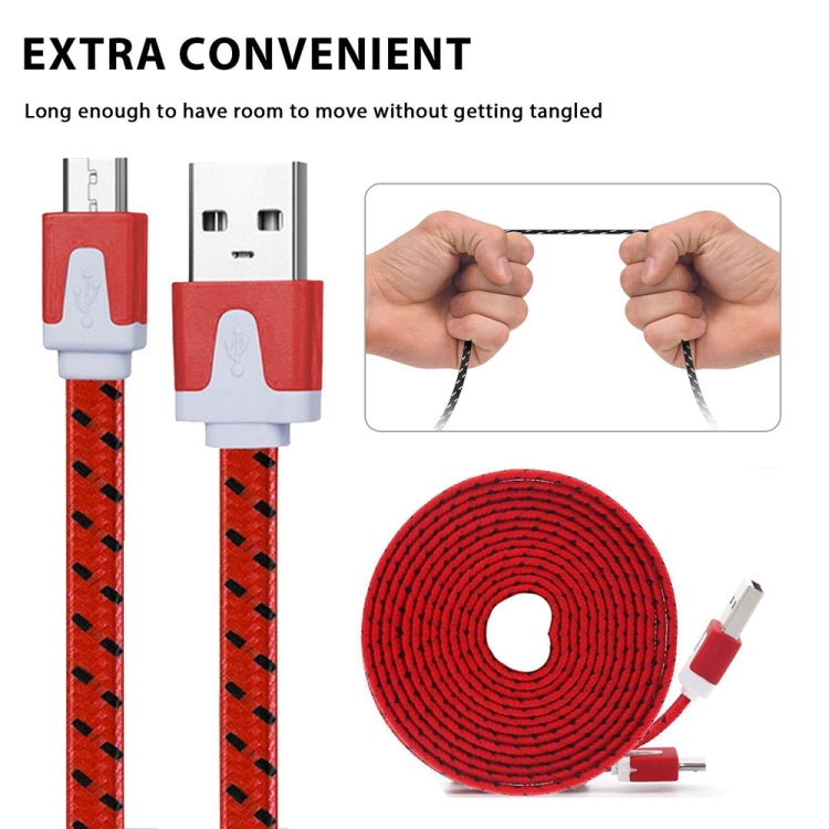 2m Woven Style Micro USB to USB Data / Charging Cable(Red) by buy2fix