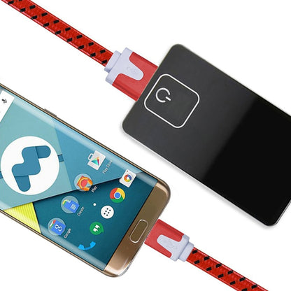 2m Woven Style Micro USB to USB Data / Charging Cable(Red) by buy2fix