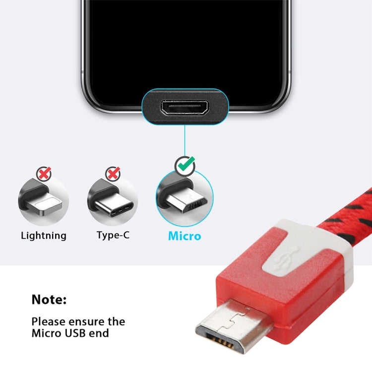 2m Woven Style Micro USB to USB Data / Charging Cable(Red) by buy2fix