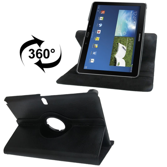 360 Degree Rotatable Litchi Texture Leather Case with 2-angle Viewing Holder for Galaxy Note 10.1 (2014 Edition) / P600, Black(Black) - Other Galaxy Tab PC by buy2fix | Online Shopping UK | buy2fix