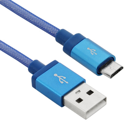 1m Net Style High Quality Metal Head Micro USB to USB Data / Charging Cable(Blue) by buy2fix