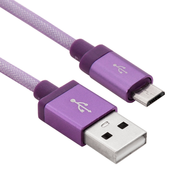 1m Net Style High Quality Metal Head Micro USB to USB Data / Charging Cable(Purple) by buy2fix