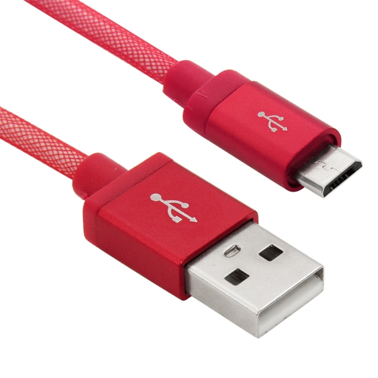 1m Net Style High Quality Metal Head Micro USB to USB Data / Charging Cable(Red) by buy2fix