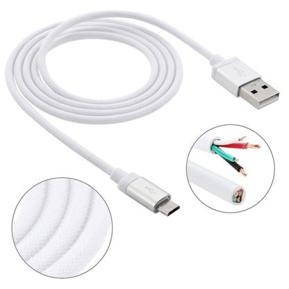 1m Net Style High Quality Metal Head Micro USB to USB Data / Charging Cable(White) by buy2fix