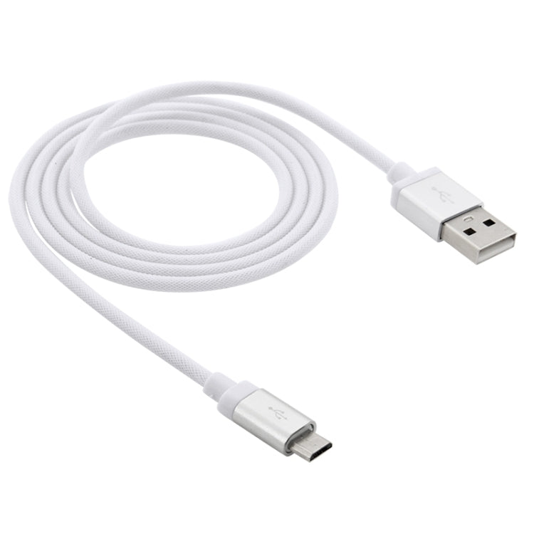 1m Net Style High Quality Metal Head Micro USB to USB Data / Charging Cable(White) by buy2fix