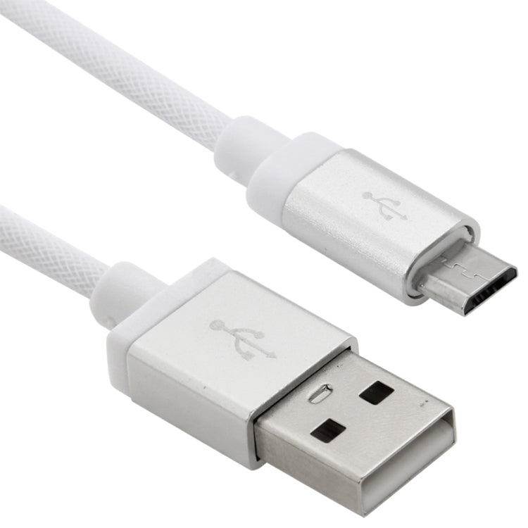 1m Net Style High Quality Metal Head Micro USB to USB Data / Charging Cable(White) by buy2fix