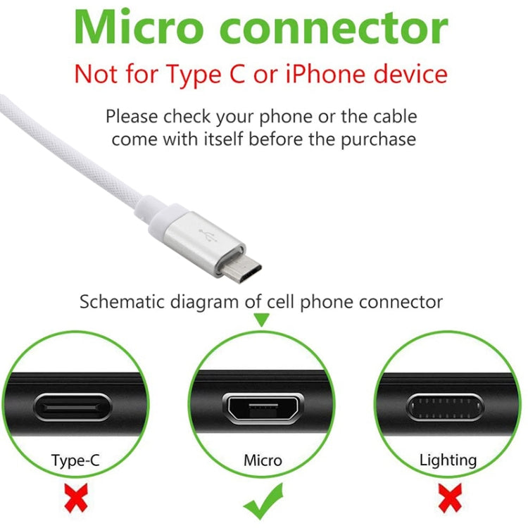 1m Net Style High Quality Metal Head Micro USB to USB Data / Charging Cable(White) by buy2fix