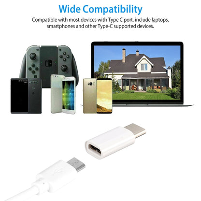 USB-C / Type-C 3.1 Male to Micro USB Female Converter Adapter, Length: 2.5cm(White) - Audio Adapter by buy2fix | Online Shopping UK | buy2fix