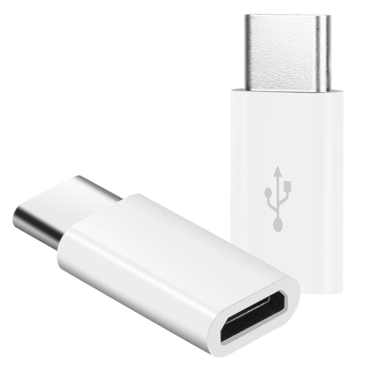 USB-C / Type-C 3.1 Male to Micro USB Female Converter Adapter, Length: 2.5cm(White) - Audio Adapter by buy2fix | Online Shopping UK | buy2fix