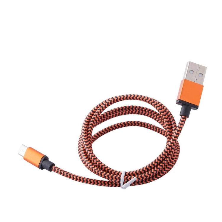 1m Woven Style Micro USB to USB 2.0 Data / Charger Cable, For Samsung, HTC, Sony, Lenovo, Huawei, and other Smartphones(Orange) by buy2fix