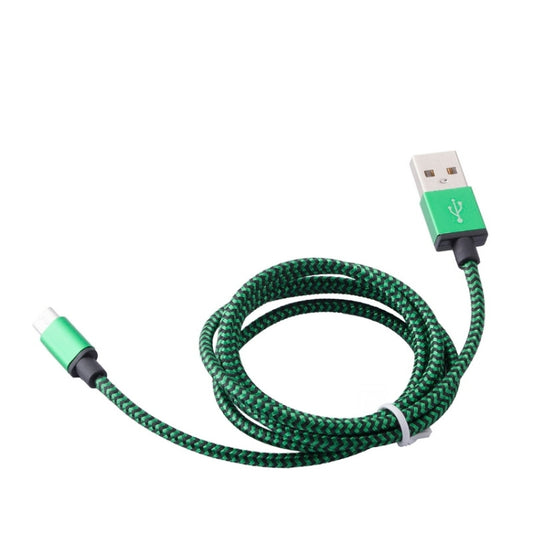 1m Woven Style Micro USB to USB 2.0 Data / Charger Cable, For Samsung, HTC, Sony, Lenovo, Huawei, and other Smartphones(Green) - Micro USB Cable by buy2fix | Online Shopping UK | buy2fix