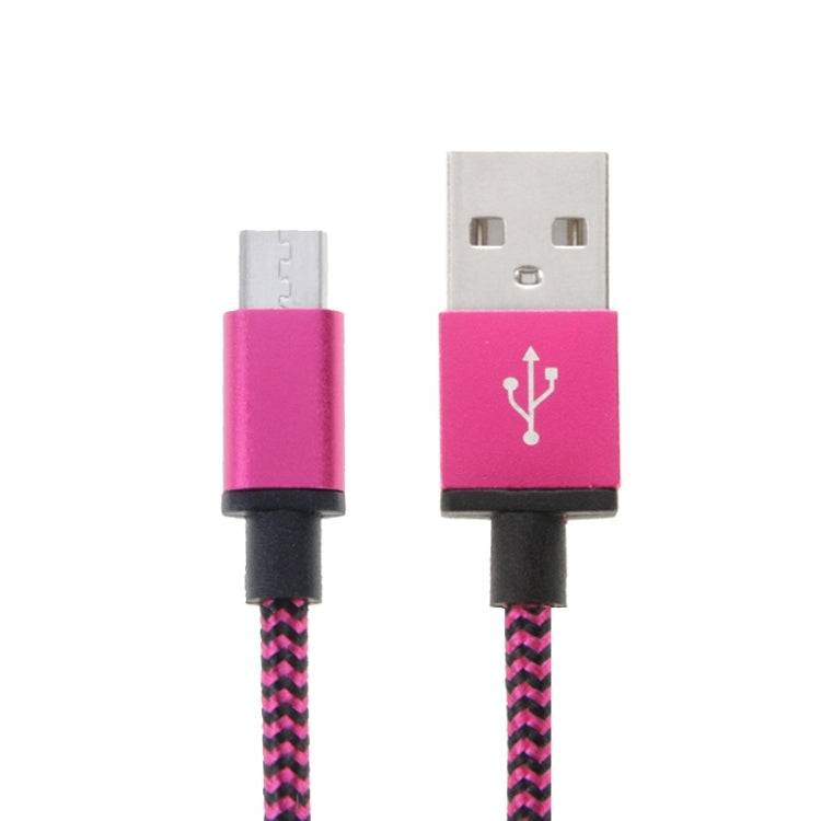 2m Woven Style Micro USB to USB 2.0 Data / Charger Cable(Magenta) by buy2fix
