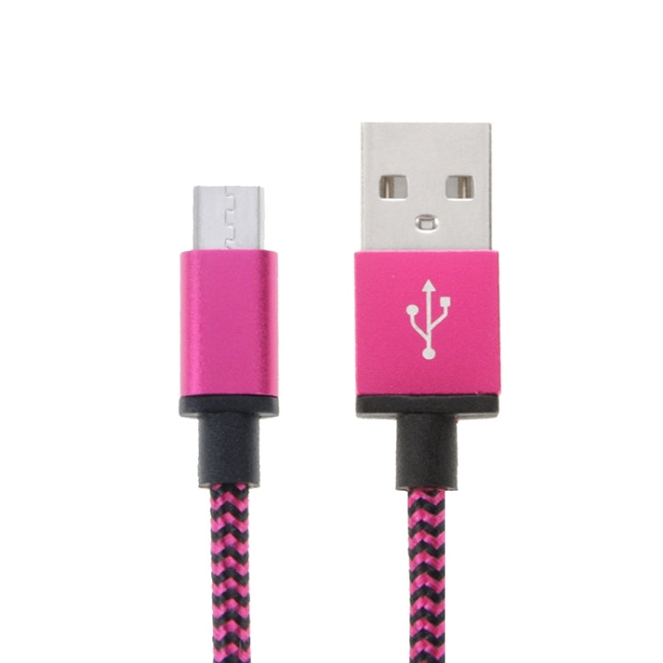 2m Woven Style Micro USB to USB 2.0 Data / Charger Cable(Magenta) by buy2fix