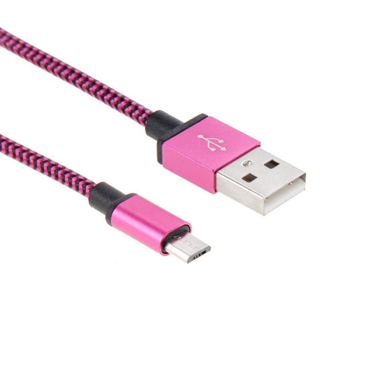 2m Woven Style Micro USB to USB 2.0 Data / Charger Cable(Magenta) by buy2fix