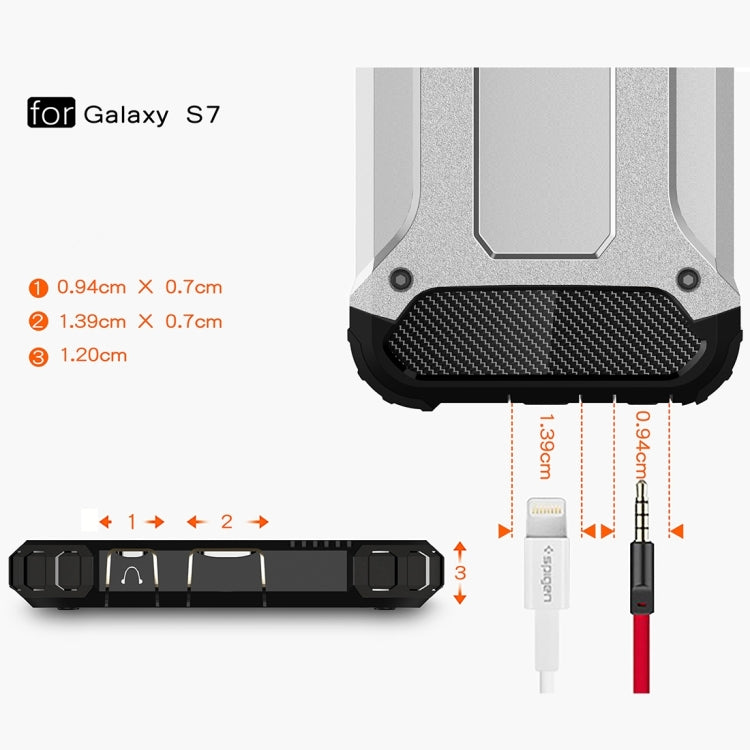 For Galaxy S7 / G930 Tough Armor TPU + PC Combination Case (Silver) by buy2fix