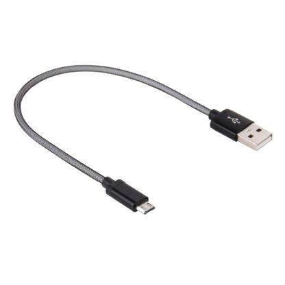 25cm Net Style Metal Head Micro USB to USB 2.0 Data / Charger Cable(Black) by buy2fix