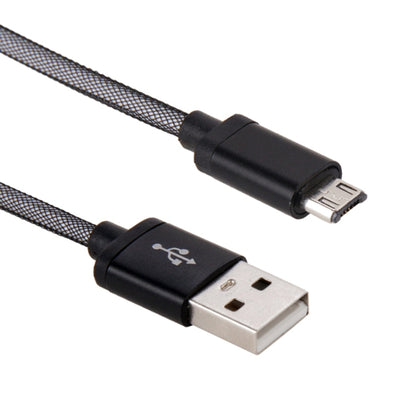 25cm Net Style Metal Head Micro USB to USB 2.0 Data / Charger Cable(Black) by buy2fix
