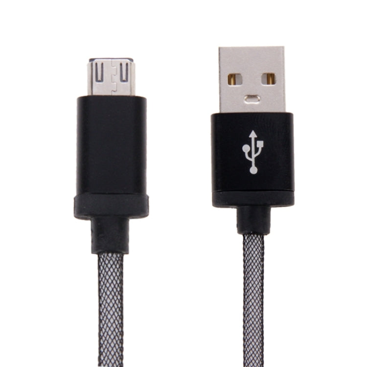25cm Net Style Metal Head Micro USB to USB 2.0 Data / Charger Cable(Black) by buy2fix