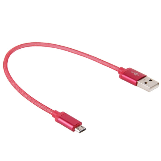 25cm Net Style Metal Head Micro USB to USB 2.0 Data / Charger Cable(Red) by buy2fix