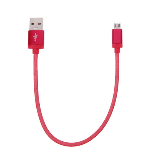 25cm Net Style Metal Head Micro USB to USB 2.0 Data / Charger Cable(Red) by buy2fix
