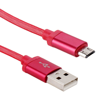 25cm Net Style Metal Head Micro USB to USB 2.0 Data / Charger Cable(Red) by buy2fix
