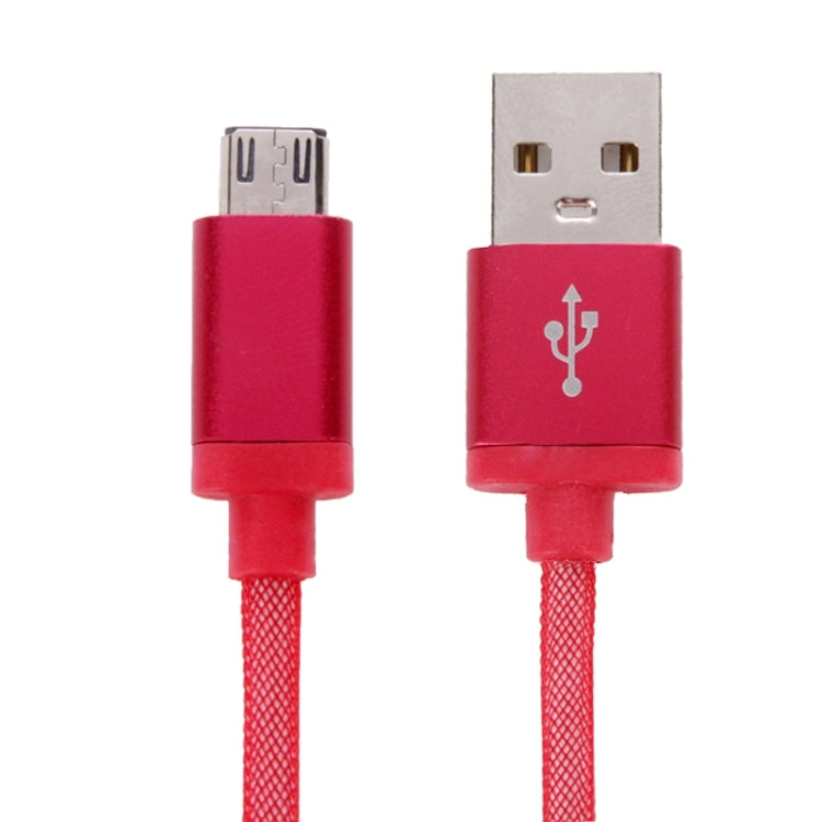 25cm Net Style Metal Head Micro USB to USB 2.0 Data / Charger Cable(Red) by buy2fix