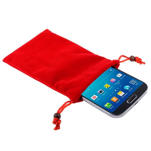 Universal Soft Flannel Carry Bag with Pearl Button , For Smart Phones, Power Bank and other Accessories, Size same as 4.7 inch(Red) - More iPhone Cases by buy2fix | Online Shopping UK | buy2fix