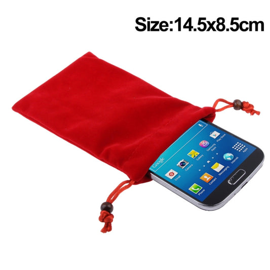 Universal Soft Flannel Carry Bag with Pearl Button , For Smart Phones, Power Bank and other Accessories, Size same as 4.7 inch(Red) - More iPhone Cases by buy2fix | Online Shopping UK | buy2fix