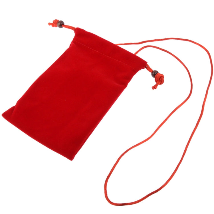 Universal Soft Flannel Carry Bag with Pearl Button , For Smart Phones, Power Bank and other Accessories, Size same as 4.7 inch(Red) - More iPhone Cases by buy2fix | Online Shopping UK | buy2fix