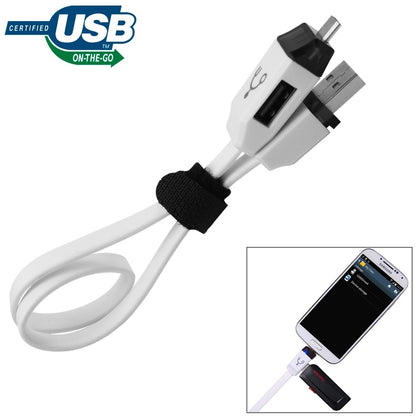 OTG-Y-01 USB 2.0 Male to Micro USB Male + USB Female OTG Charging Data Cable for Android Phones / Tablets with OTG Function, Length: 30cm(White) by buy2fix