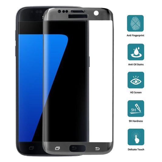 For Galaxy S7 Edge / G935 0.26mm 9H Surface Hardness Explosion-proof Colorized Electroplating Tempered Glass Full Screen Film(Black) - Galaxy Tempered Glass by buy2fix | Online Shopping UK | buy2fix
