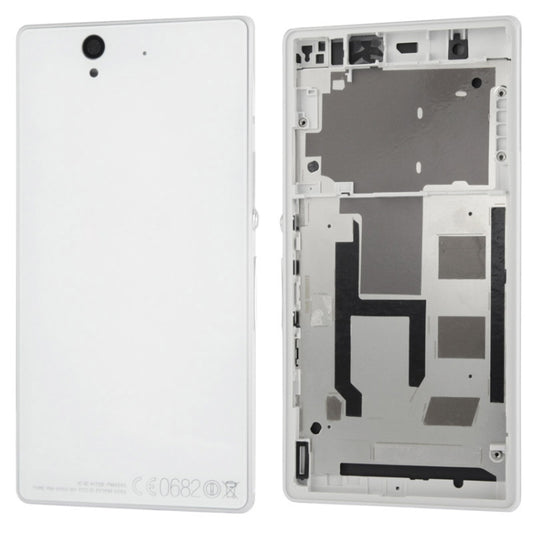Middle Board + Battery Back Cover for Sony L36H(White) - Frame Bezel Plate by buy2fix | Online Shopping UK | buy2fix