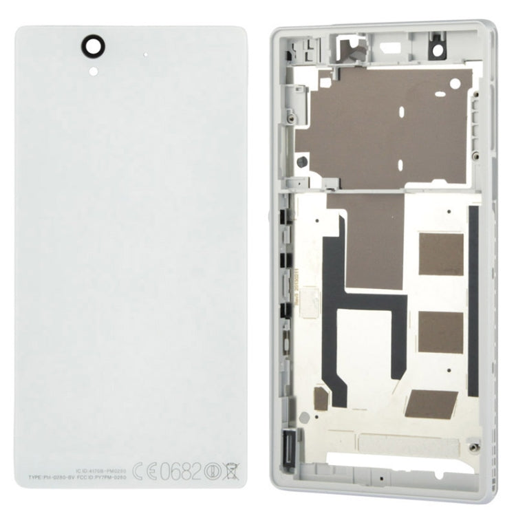 Middle Board + Battery Back Cover for Sony L36H(White) - Frame Bezel Plate by buy2fix | Online Shopping UK | buy2fix
