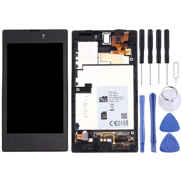 LCD Display + Touch Panel with Frame  for Nokia Lumia 520(Black) - LCD Screen by buy2fix | Online Shopping UK | buy2fix