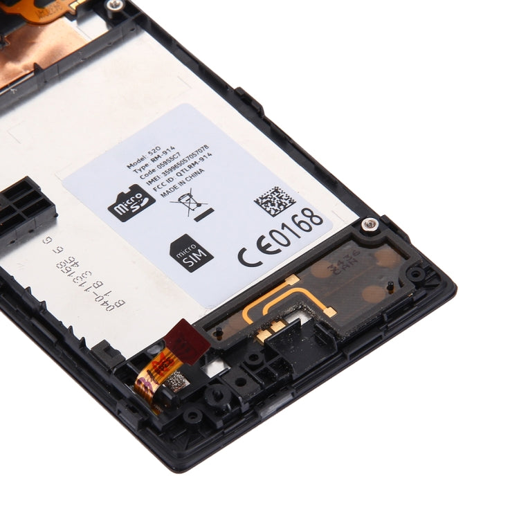 LCD Display + Touch Panel with Frame  for Nokia Lumia 520(Black) - LCD Screen by buy2fix | Online Shopping UK | buy2fix