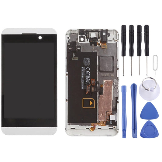 LCD Screen and Digitizer Full Assembly with Frame for BlackBerry Z10 4G(White) - For BlackBerry by buy2fix | Online Shopping UK | buy2fix