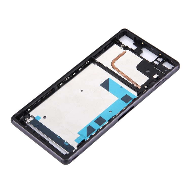 Front Housing LCD Frame Bezel Plate  for Sony Xperia Z3 / L55w / D6603(Black) - Frame Bezel Plate by buy2fix | Online Shopping UK | buy2fix