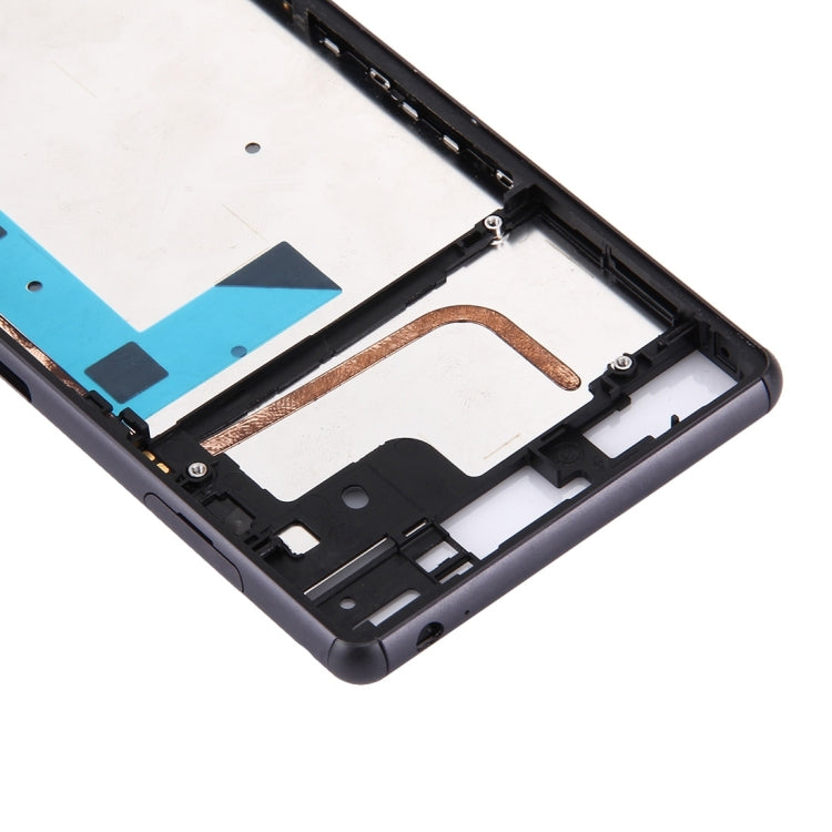 Front Housing LCD Frame Bezel Plate  for Sony Xperia Z3 / L55w / D6603(Black) - Frame Bezel Plate by buy2fix | Online Shopping UK | buy2fix